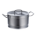 Stainless Steel Cookware Set with Brown Lid